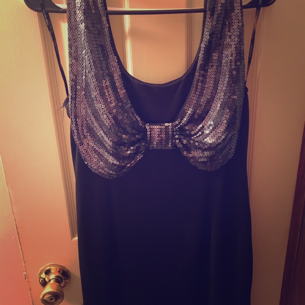 Forever 21+ black with silver sequence top